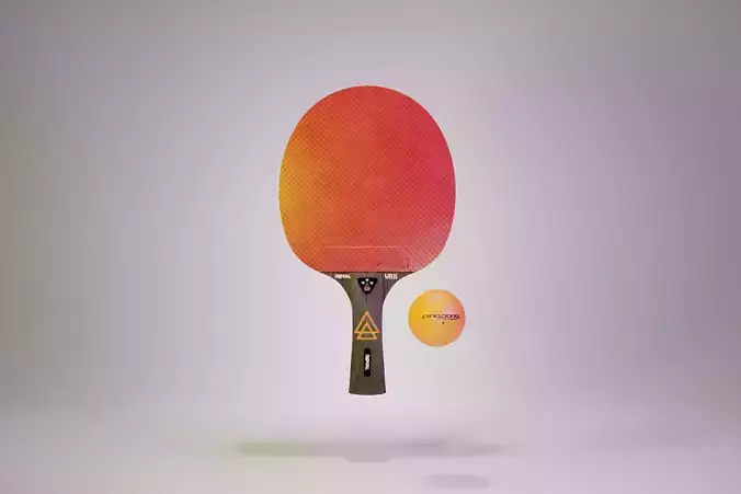 Ping Pong Rackets Low-Poly model