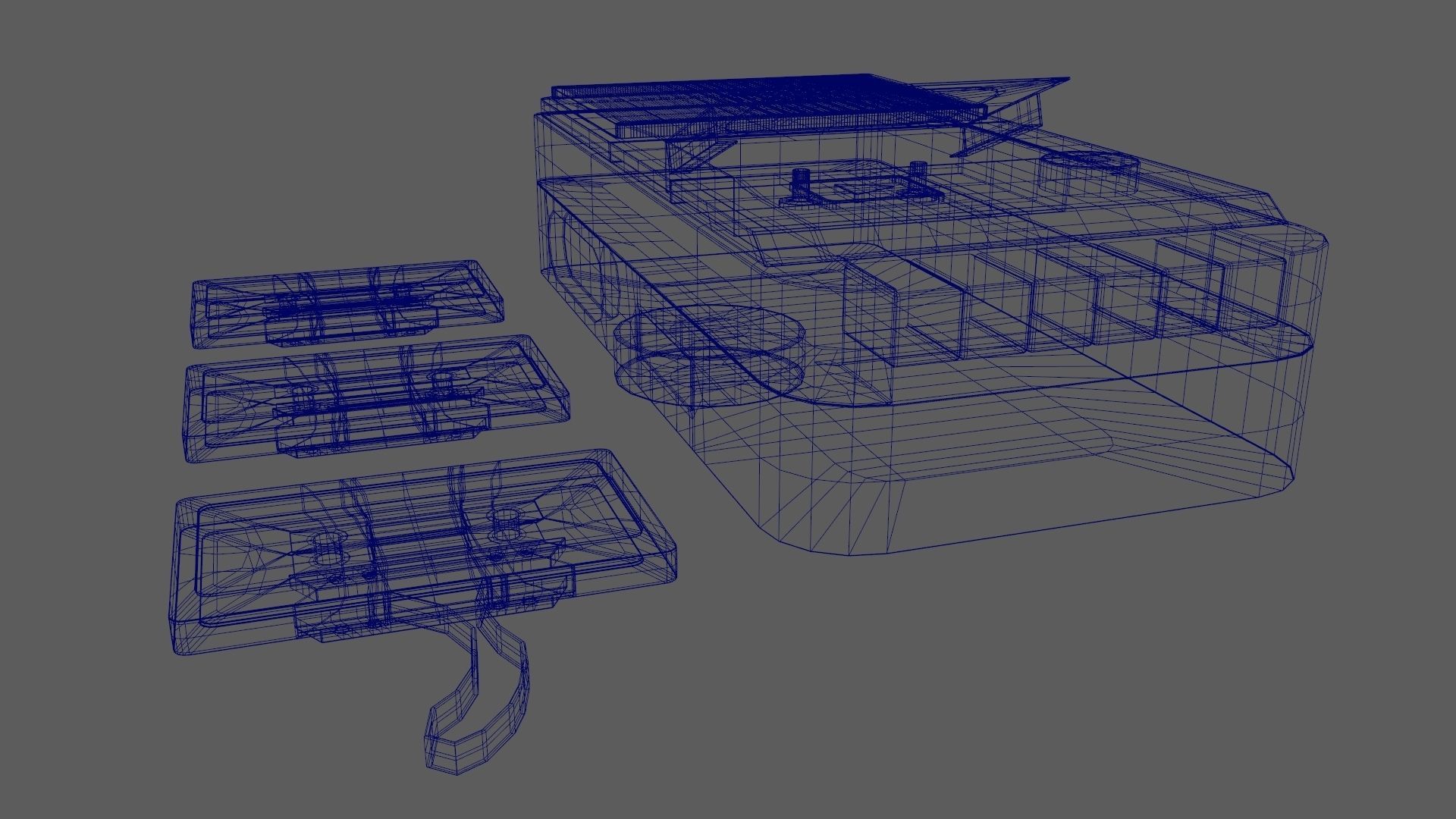 Retro Vintage Cassette Tape Recorder Stylized 3D Model 3D model_14