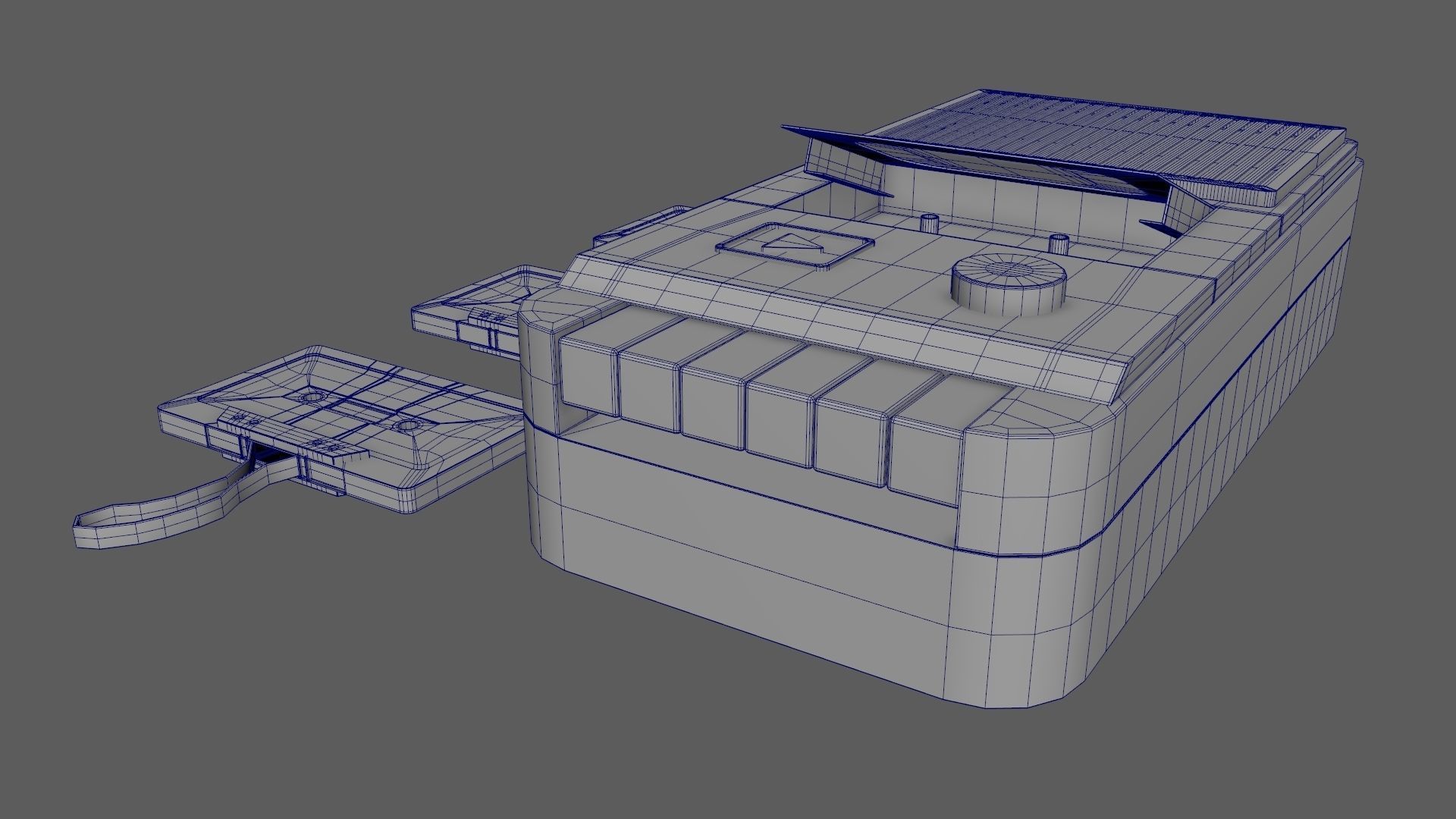 Retro Vintage Cassette Tape Recorder Stylized 3D Model 3D model_11