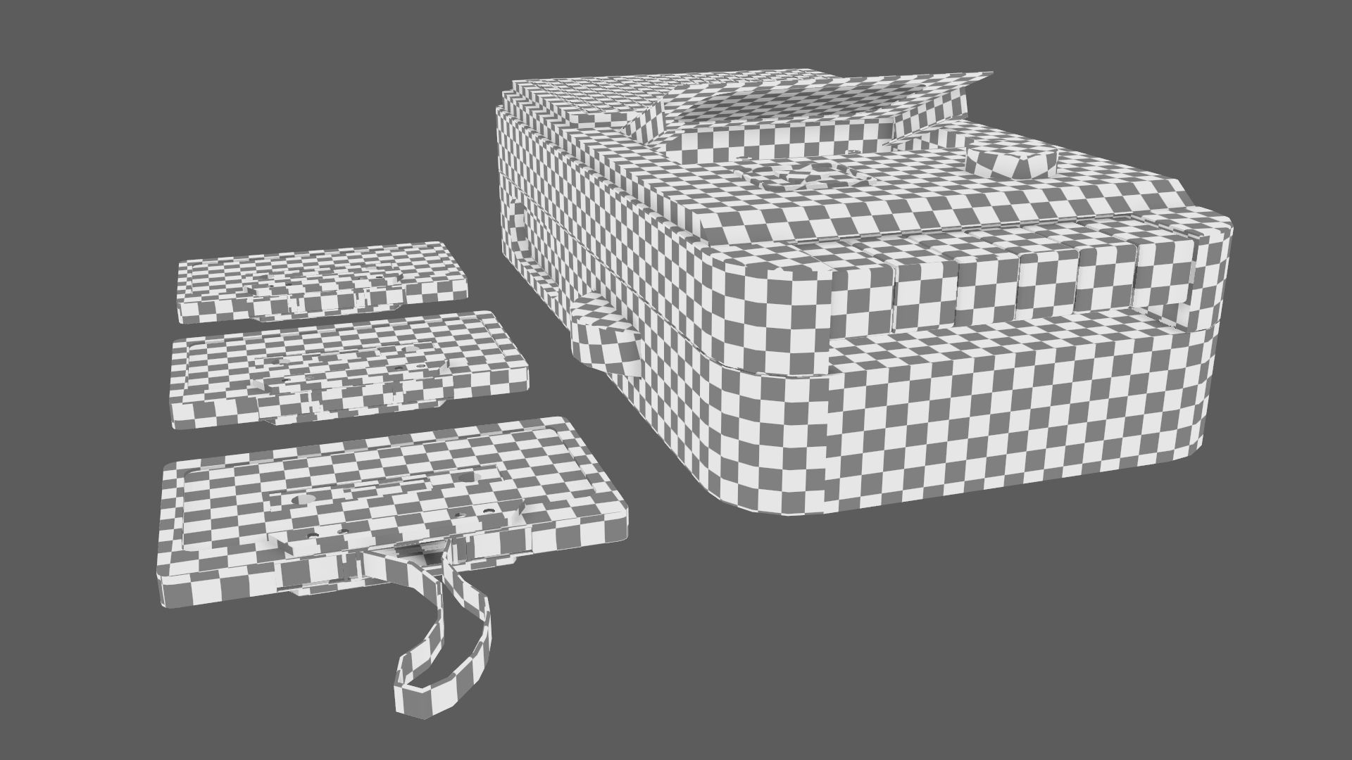 Retro Vintage Cassette Tape Recorder Stylized 3D Model 3D model_18