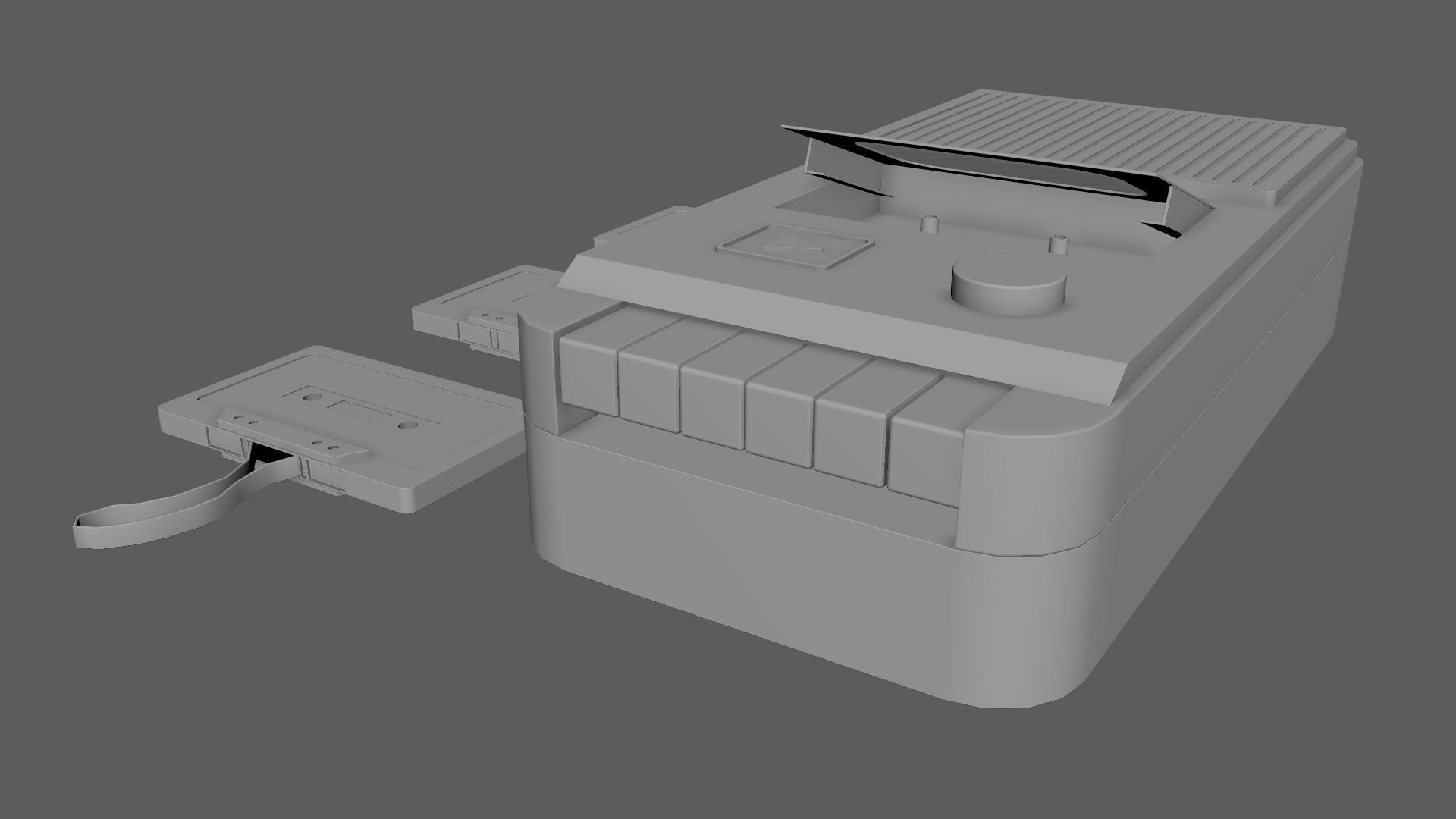 Retro Vintage Cassette Tape Recorder Stylized 3D Model 3D model_7