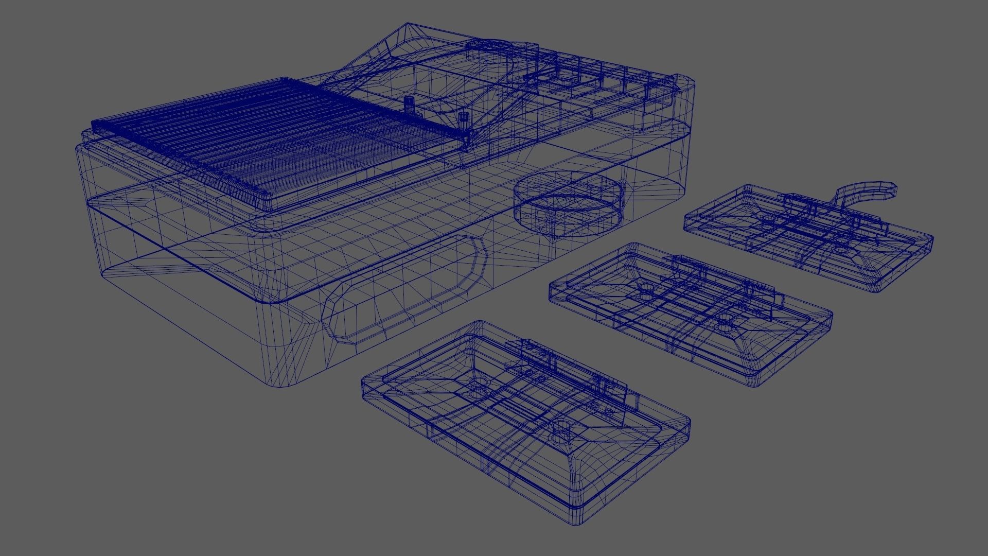 Retro Vintage Cassette Tape Recorder Stylized 3D Model 3D model_17