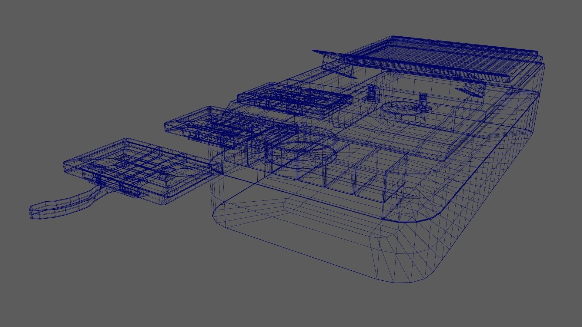 Retro Vintage Cassette Tape Recorder Stylized 3D Model 3D model_15