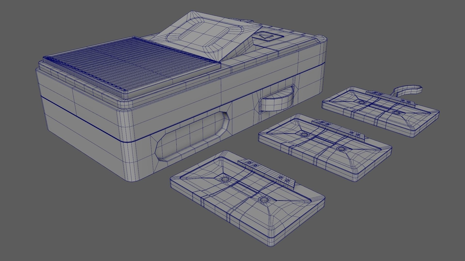 Retro Vintage Cassette Tape Recorder Stylized 3D Model 3D model_13