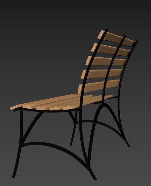 Chairs 02 Low-poly 3D model_3