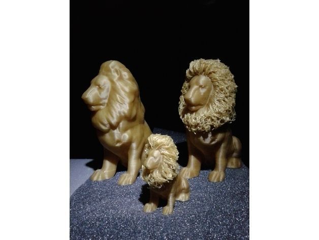 Hairy Lion 3D print model_3