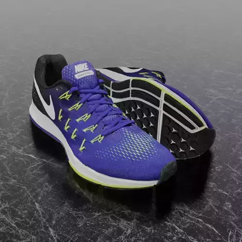 NIKE 3D SHOES - ZOOM PEGASUS 33 BLUE - YELLOW