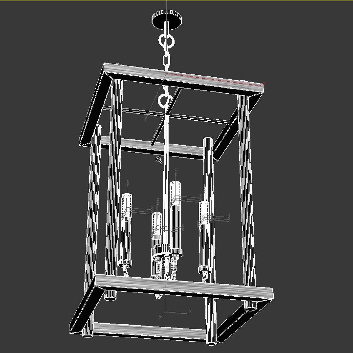 Fontayne Collection Four-Light Antique Bronze  Pendant Light 3D model_7