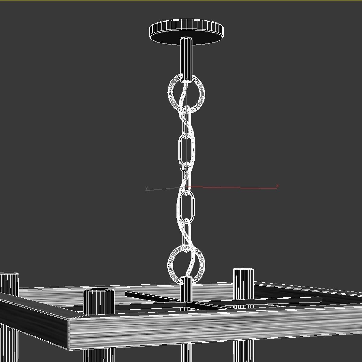 Fontayne Collection Four-Light Antique Bronze  Pendant Light 3D model_6