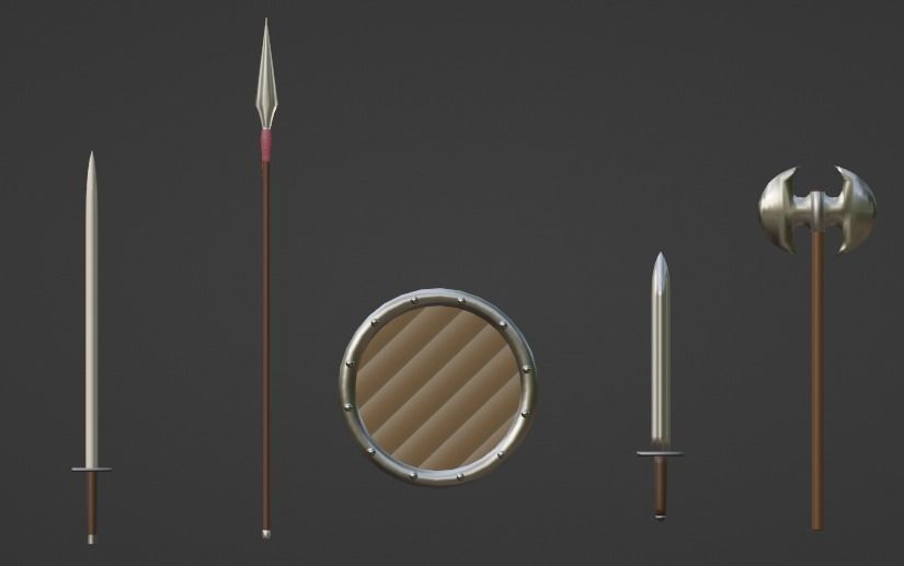 Medieval Weapons 3D LOW-POLY Low-poly 3D model_4