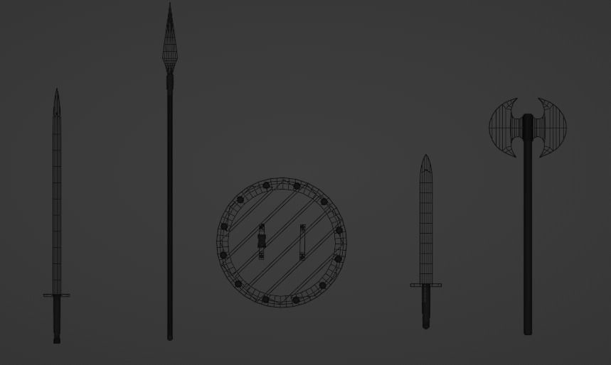 Medieval Weapons 3D LOW-POLY Low-poly 3D model_3