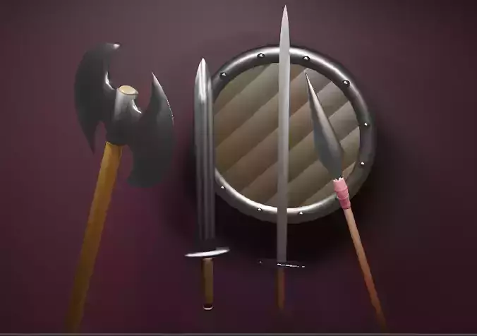 Medieval Weapons 3D LOW-POLY 