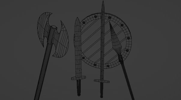 Medieval Weapons 3D LOW-POLY Low-poly 3D model_2