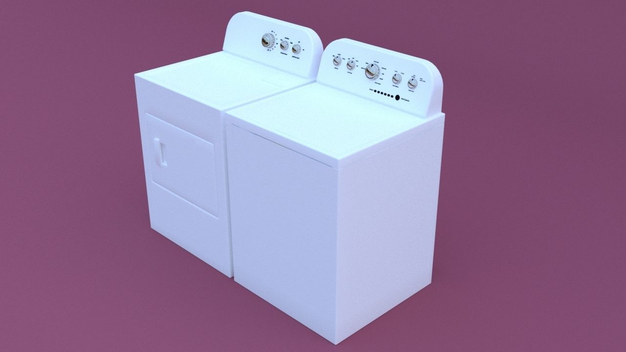washer-dryer Low-poly 3D model_6
