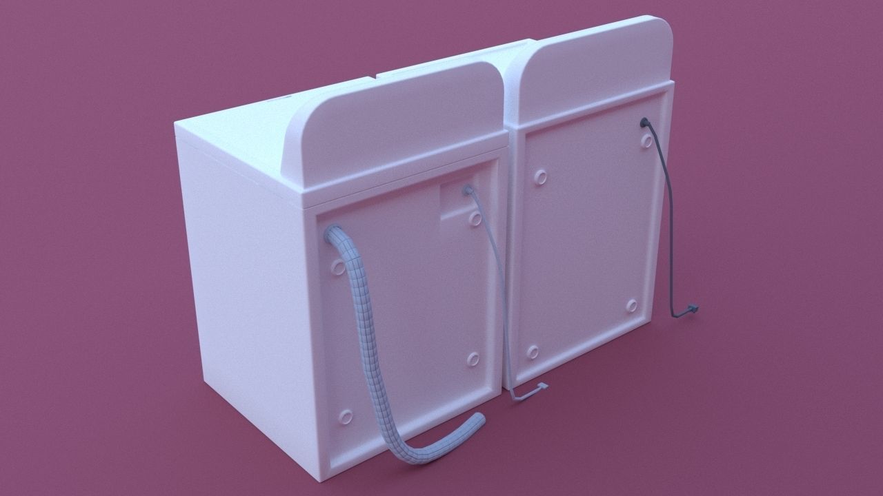 washer-dryer Low-poly 3D model_4