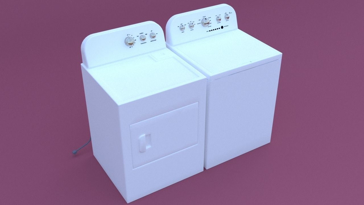 washer-dryer Low-poly 3D model_3