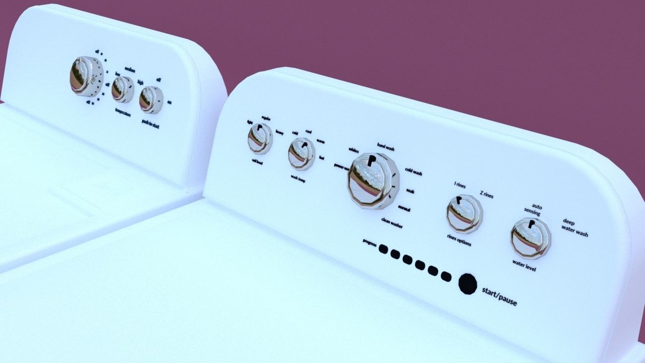 washer-dryer Low-poly 3D model_5