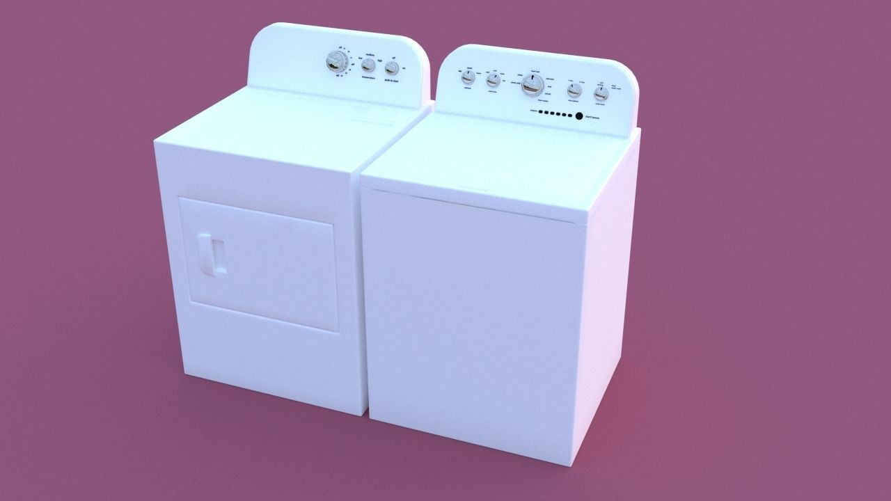 washer-dryer Low-poly 3D model_1