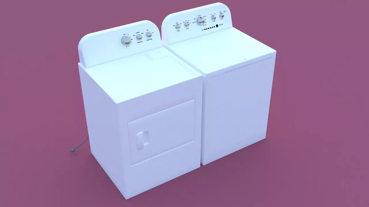 washer-dryer Low-poly 3D model_0