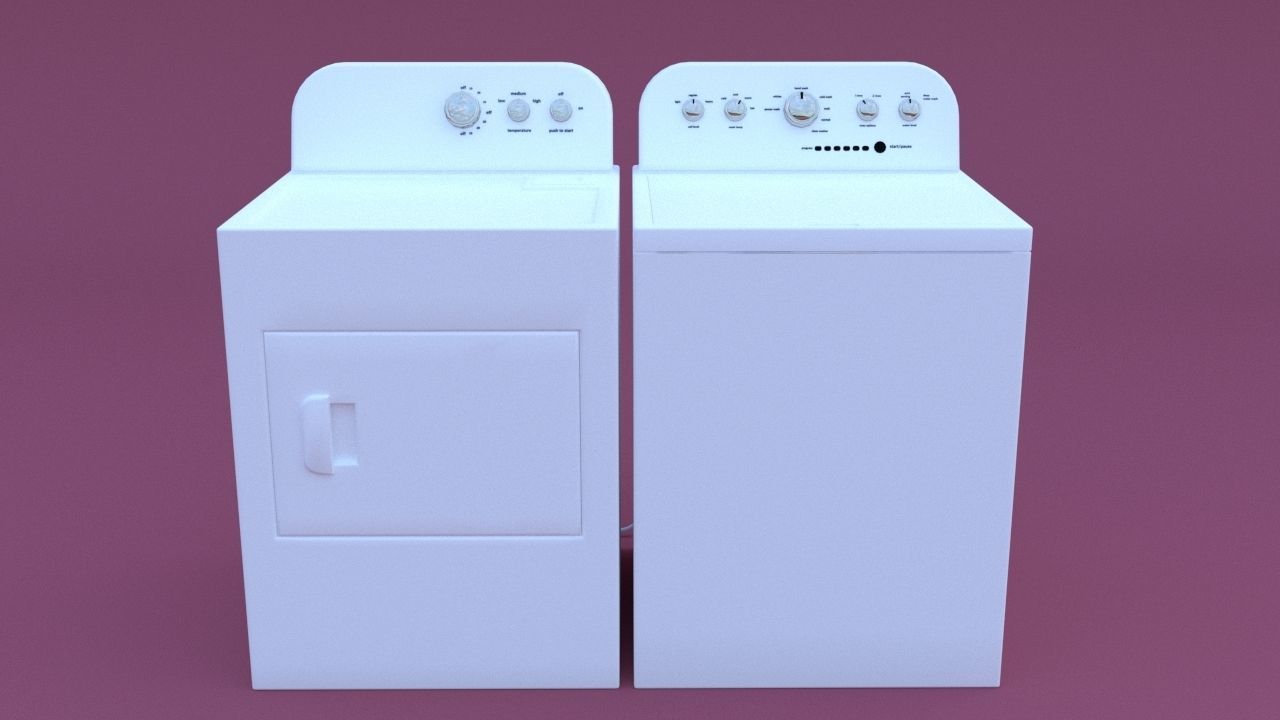 washer-dryer Low-poly 3D model_2