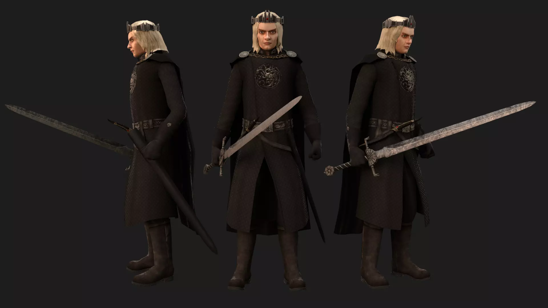 King Aegon II Coronation Outfit Low-poly 3D model_0