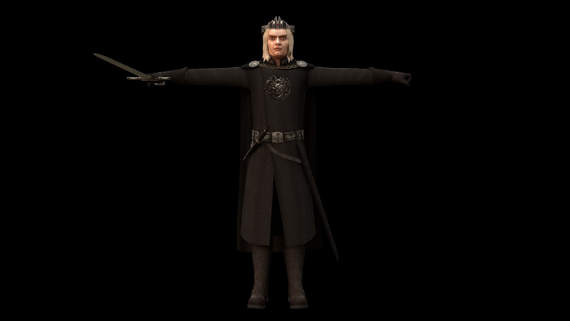 King Aegon II Coronation Outfit Low-poly 3D model_7