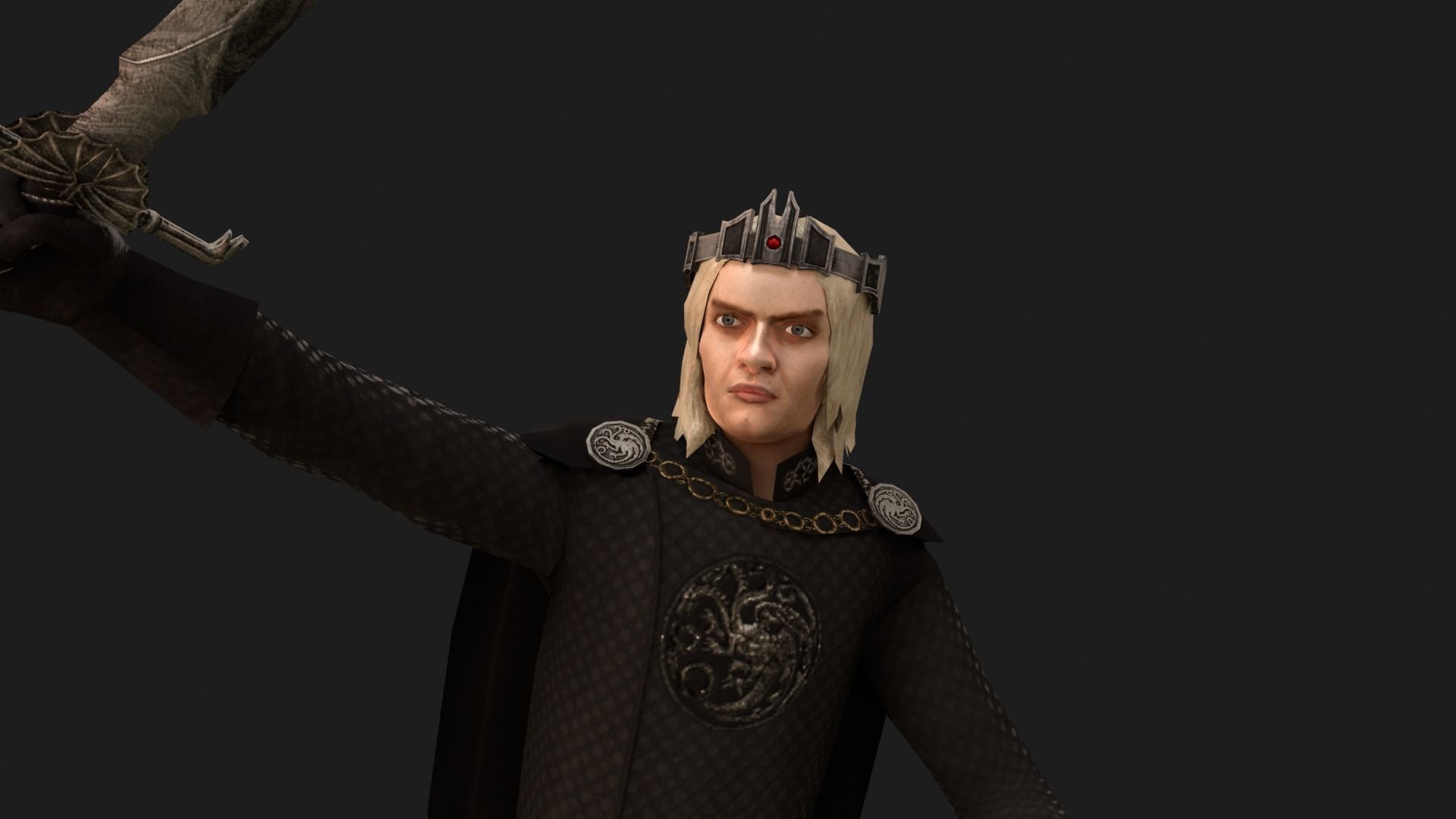 King Aegon II Coronation Outfit Low-poly 3D model_1
