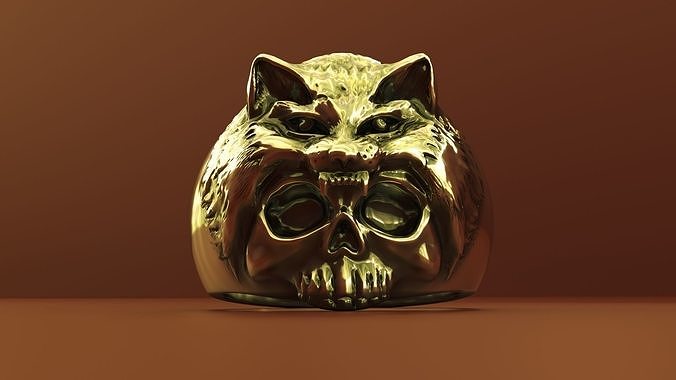 wolf and skull ring for 3d printing 3D print model