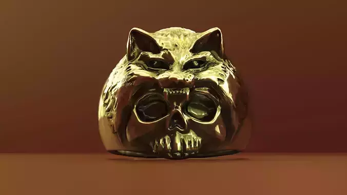 wolf and skull ring for 3d printing 3D print model