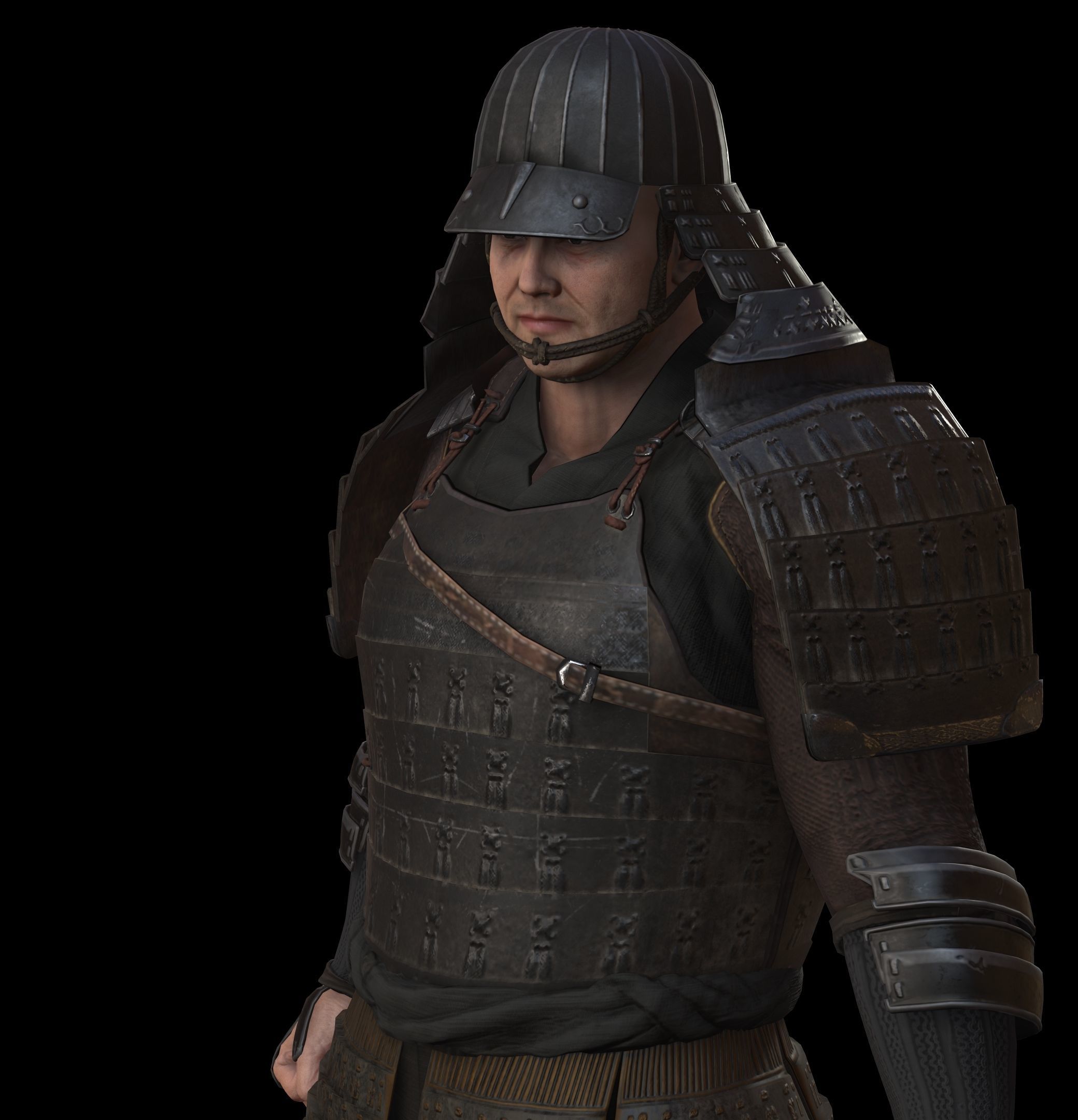 Samurai Character PBR Game Ready Low-poly 3D model_5