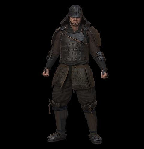 Samurai Character PBR Game Ready Low-poly 3D model