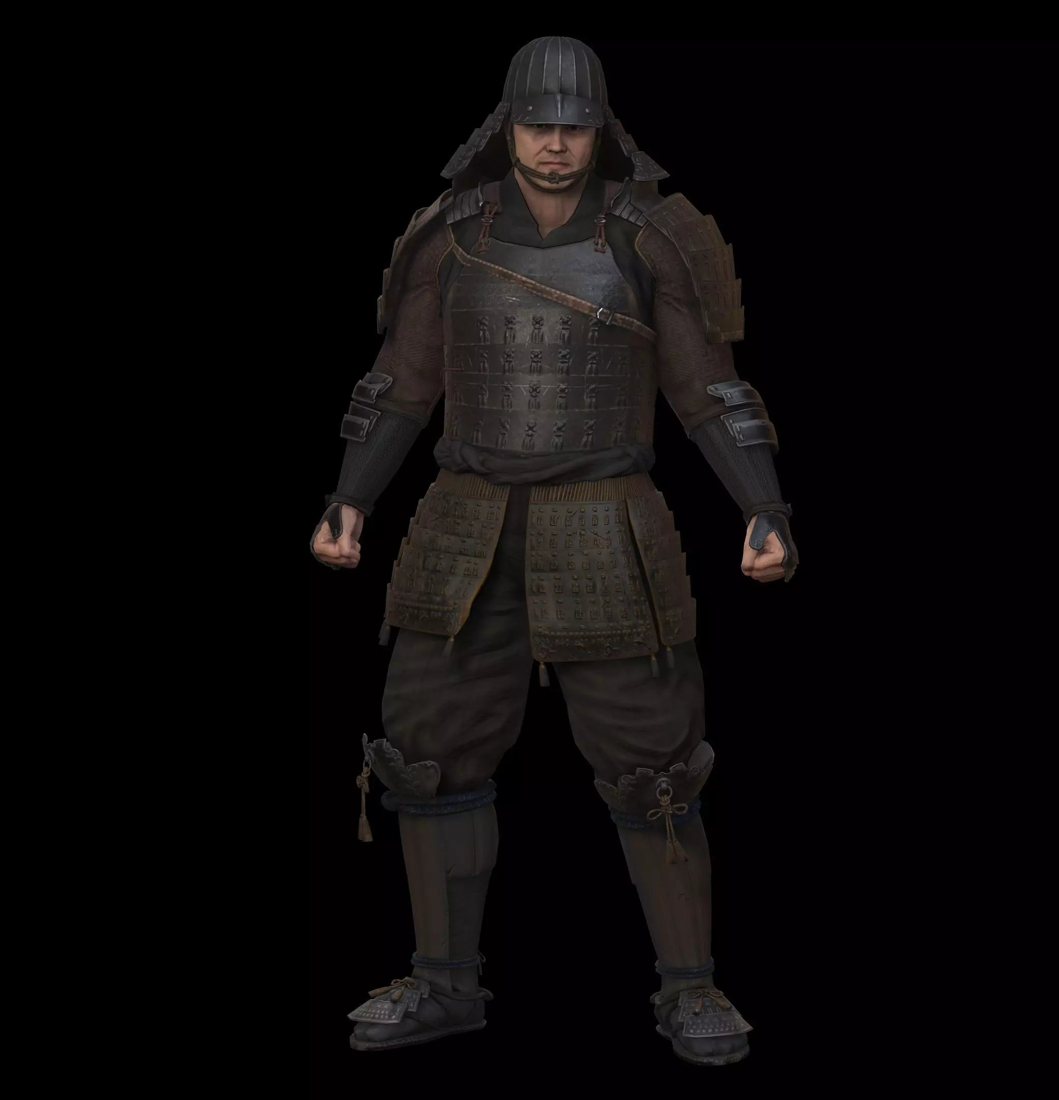 Samurai Character PBR Game Ready Low-poly 3D model_0