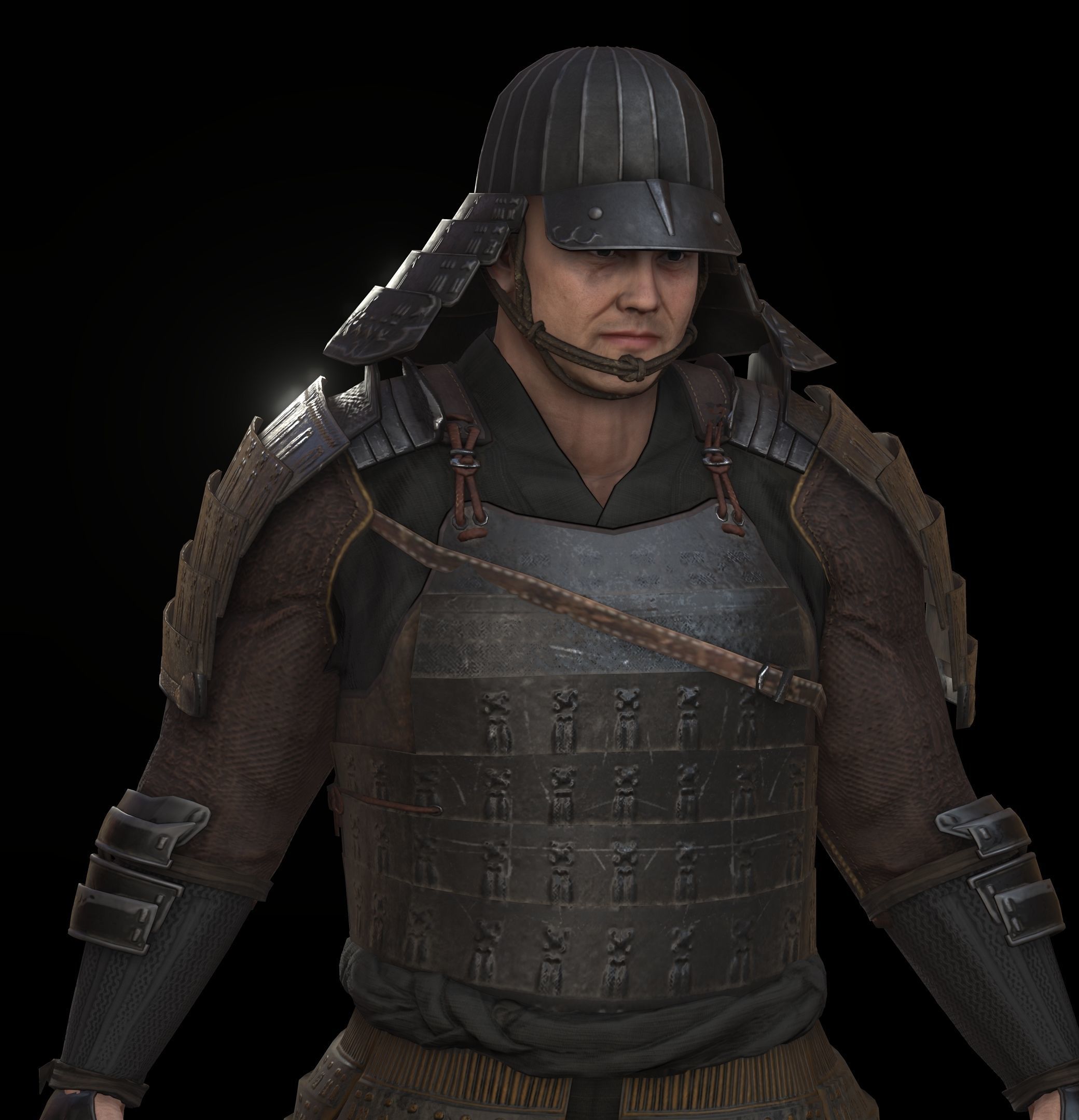 Samurai Character PBR Game Ready Low-poly 3D model_4