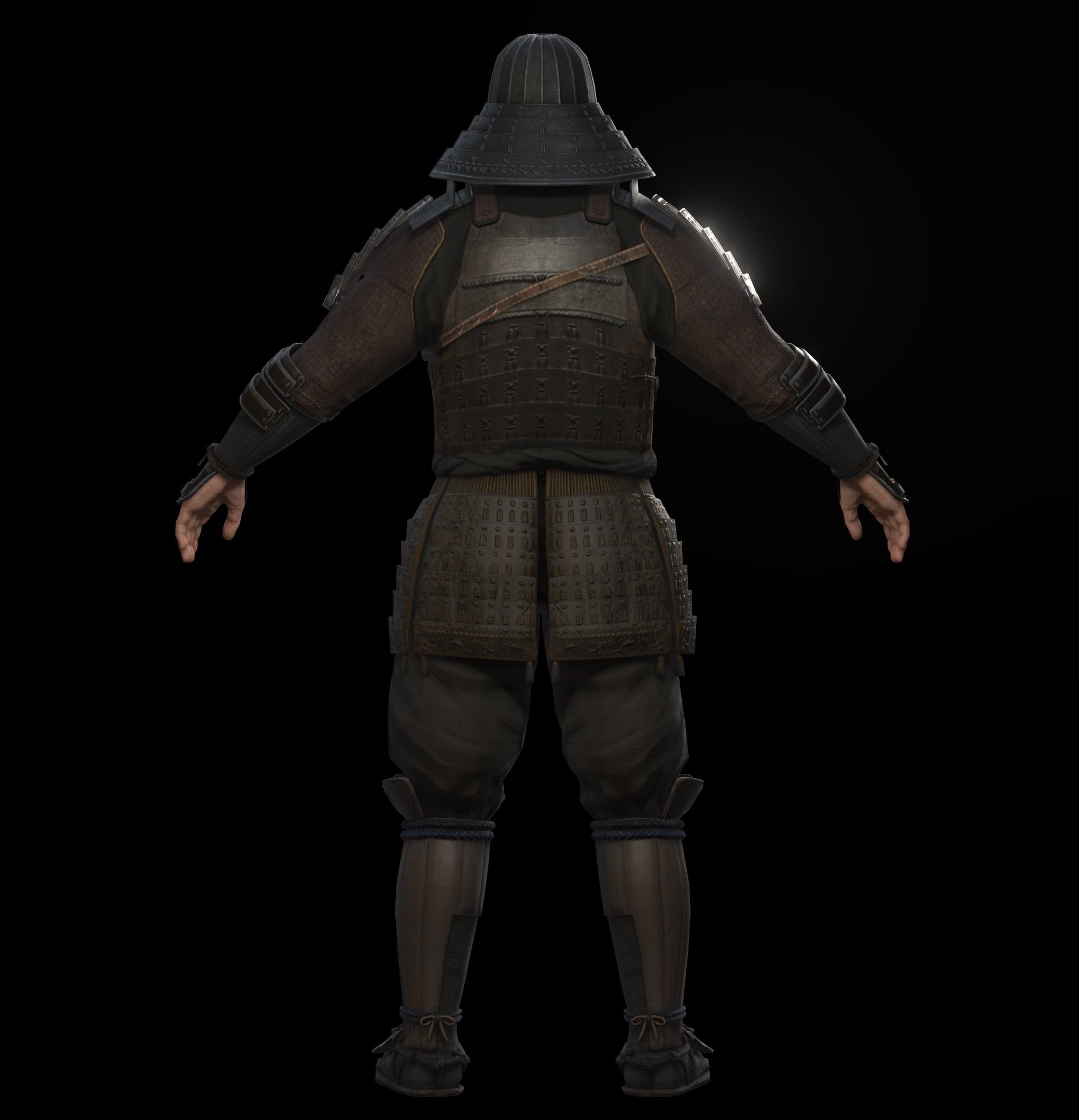 Samurai Character PBR Game Ready Low-poly 3D model_3