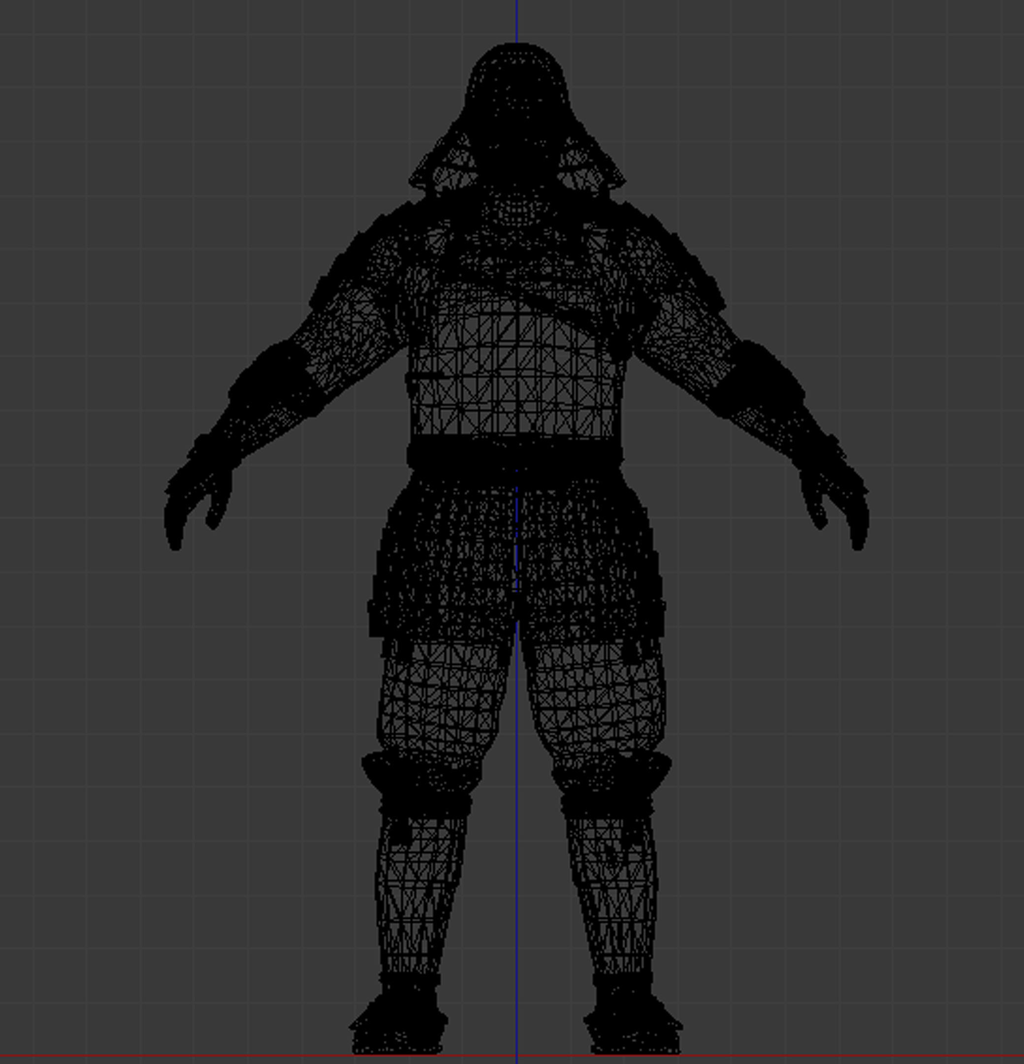 Samurai Character PBR Game Ready Low-poly 3D model_6