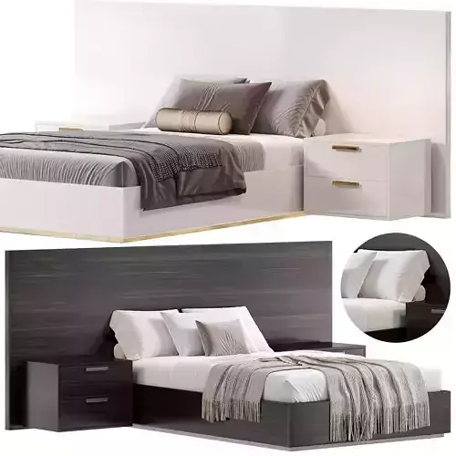 Single bed for hotel room 3D model