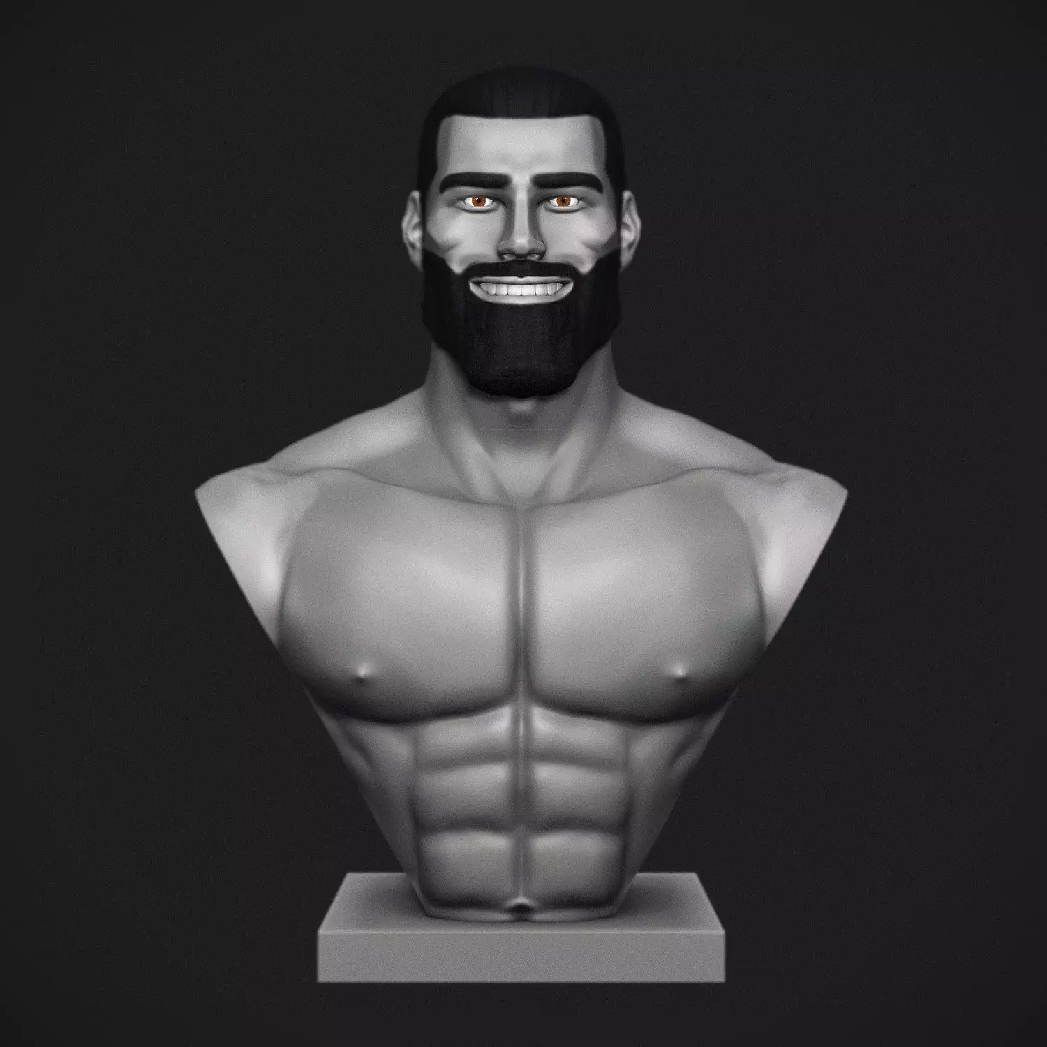 GIGACHAD - Bust 3D print model_0
