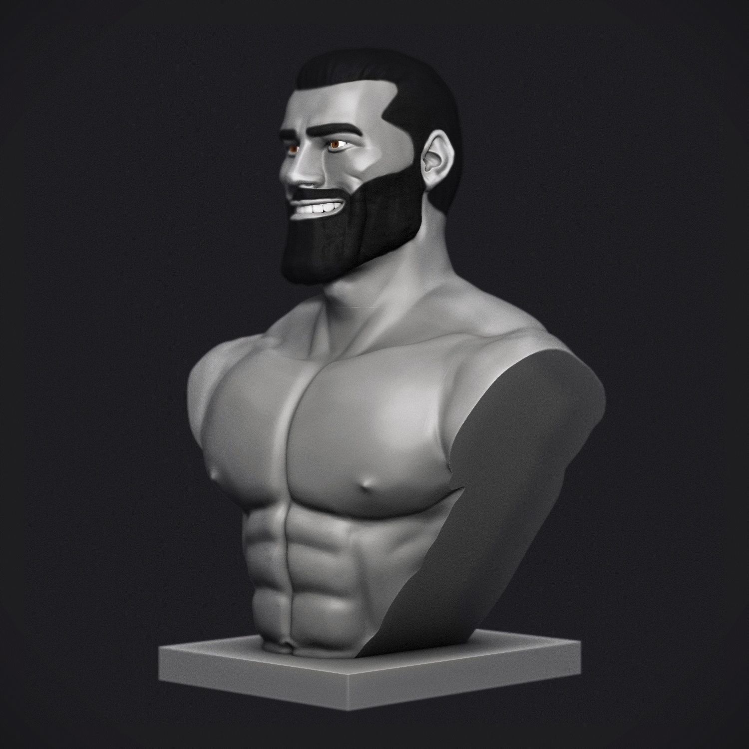 GIGACHAD - Bust 3D print model_1