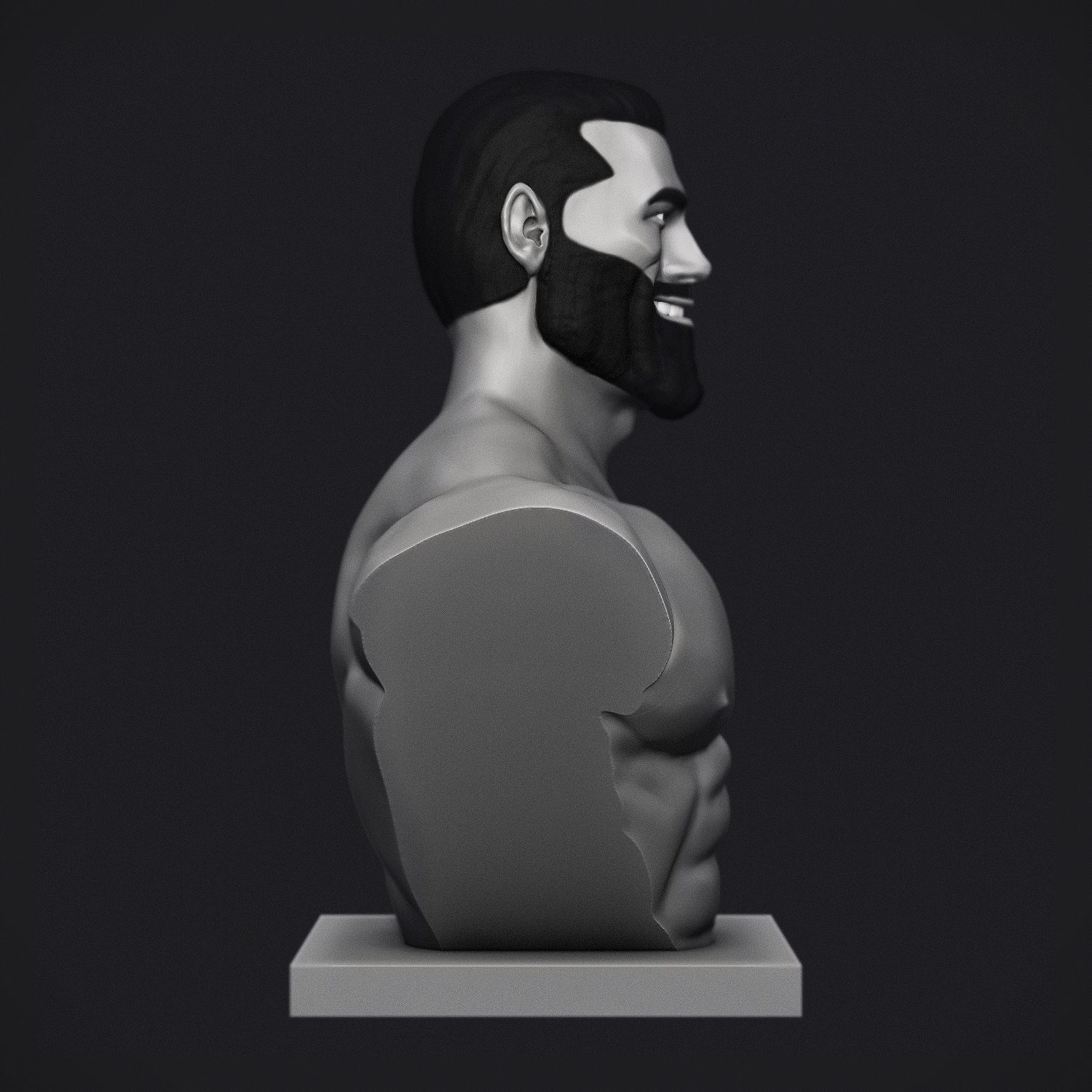 GIGACHAD - Bust 3D print model_3