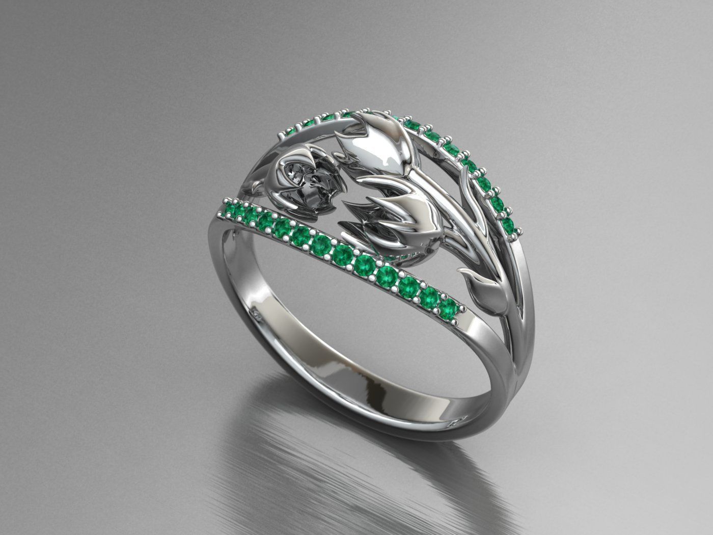 Flower Ring 3D print model_2