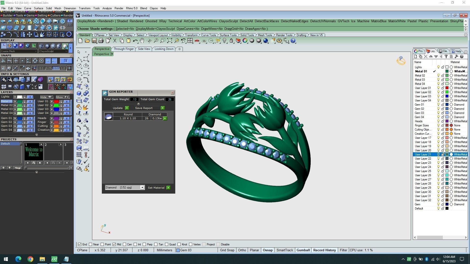 Flower Ring 3D print model_6