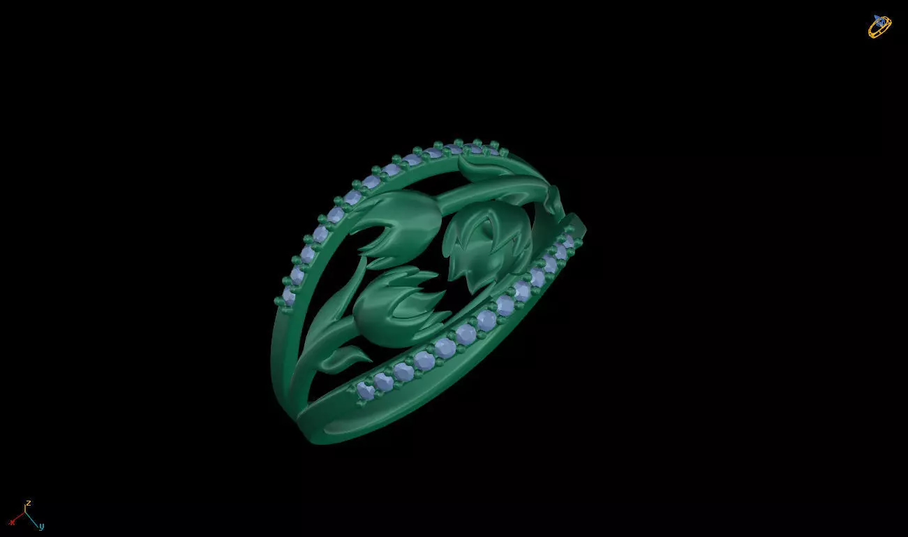 Flower Ring 3D print model_0
