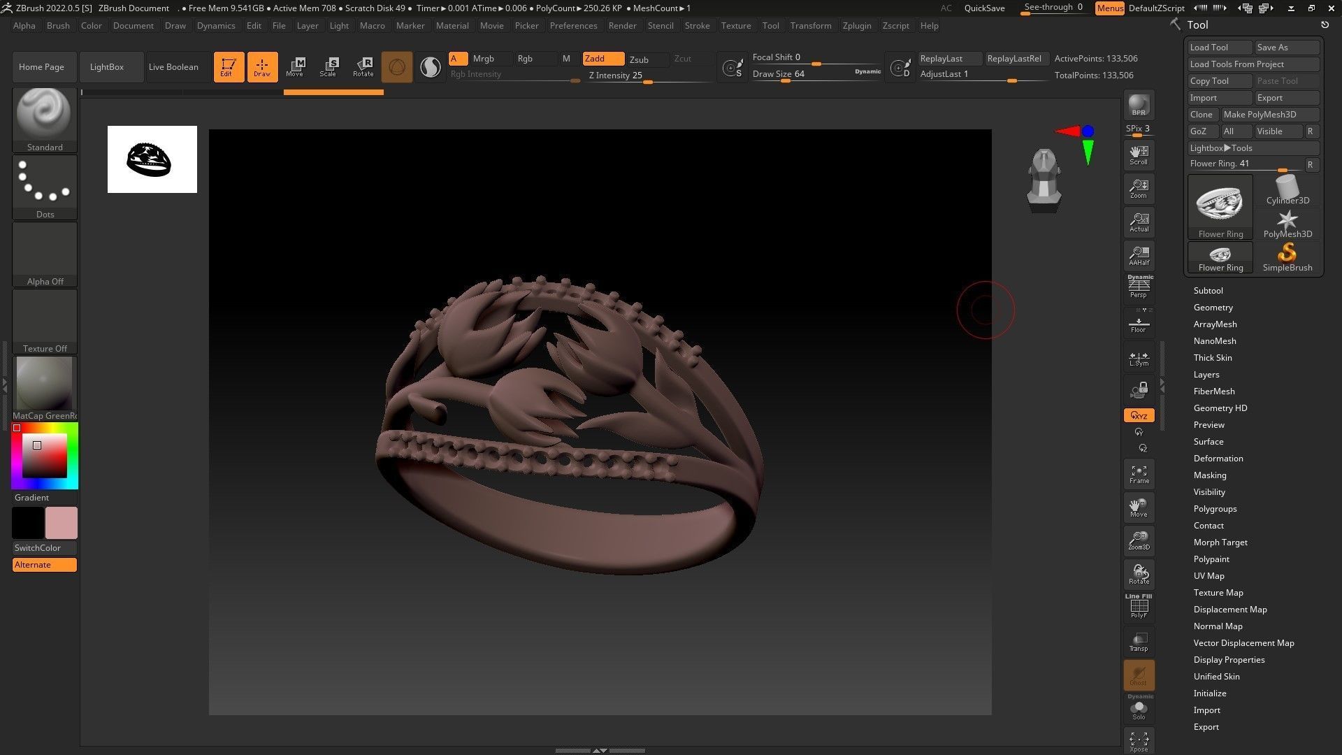 Flower Ring 3D print model_11