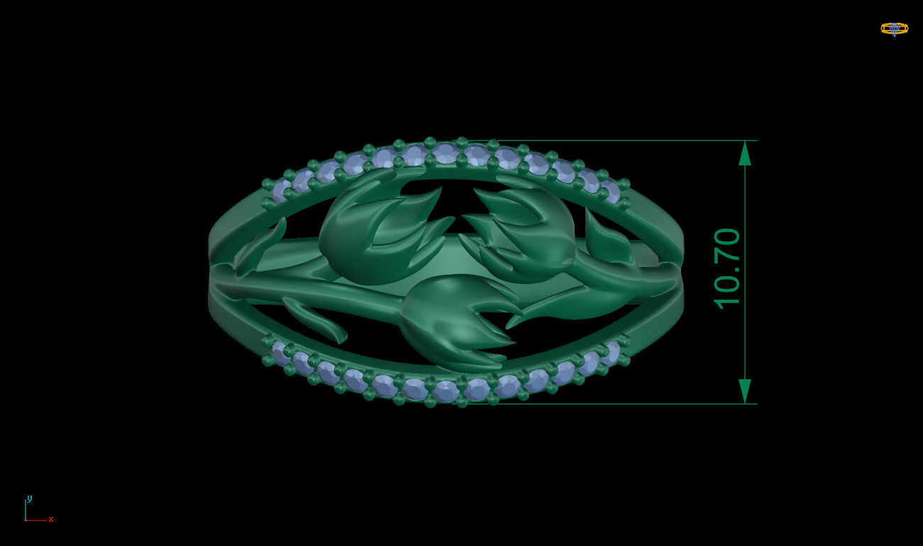 Flower Ring 3D print model_13