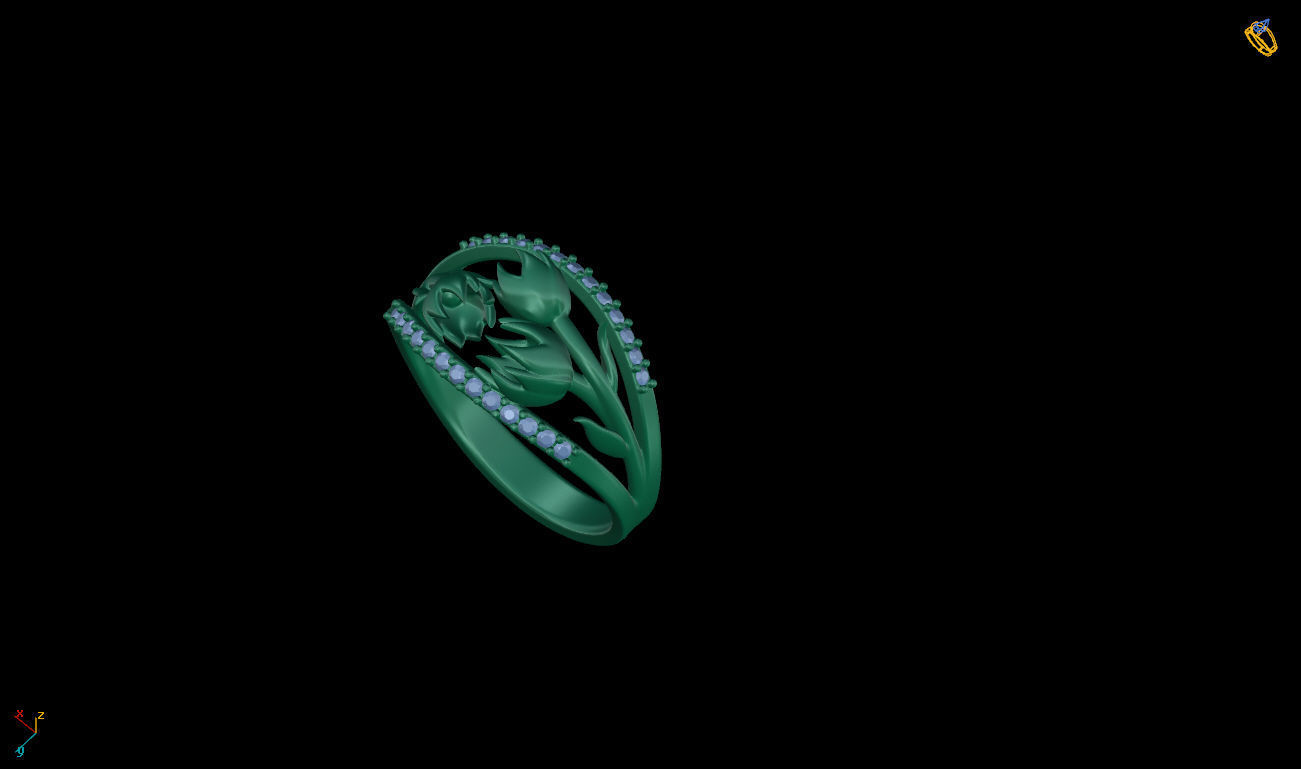 Flower Ring 3D print model_16