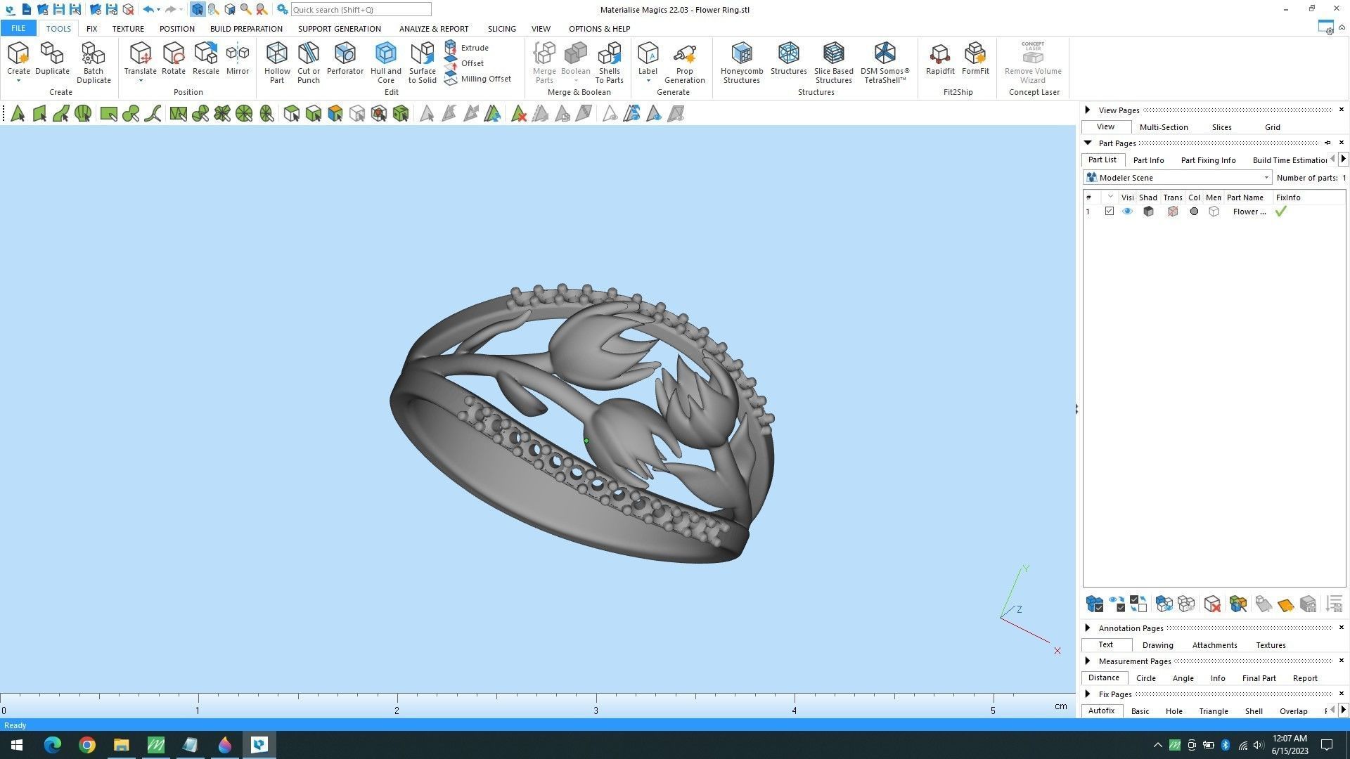 Flower Ring 3D print model_10