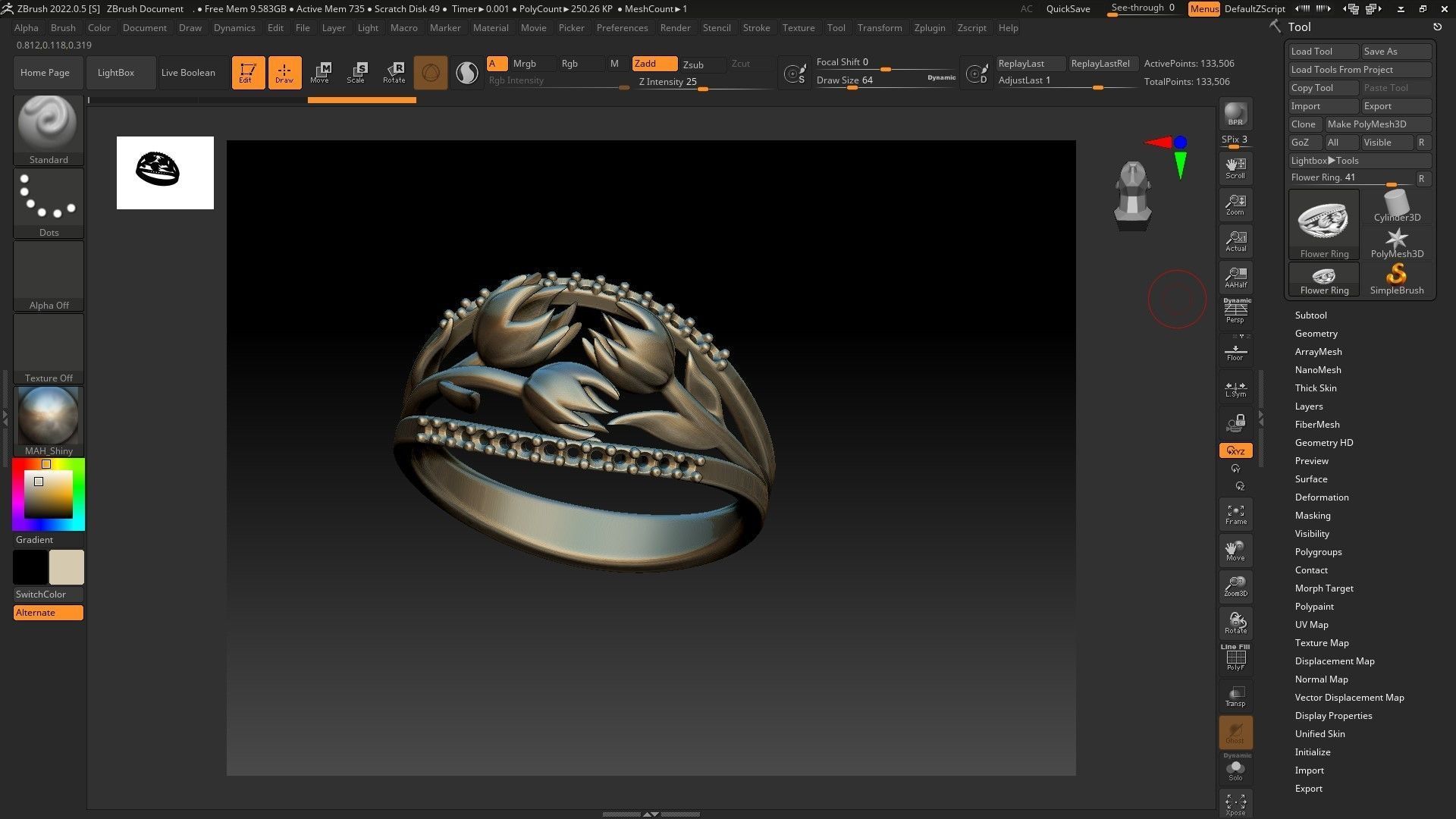Flower Ring 3D print model_12