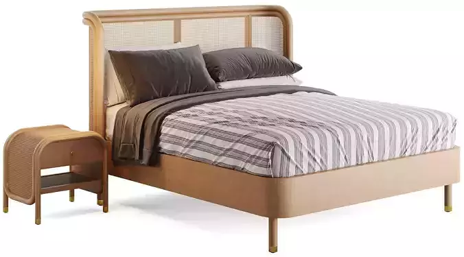 HEATHERFIELD RATTAN BED 3D model