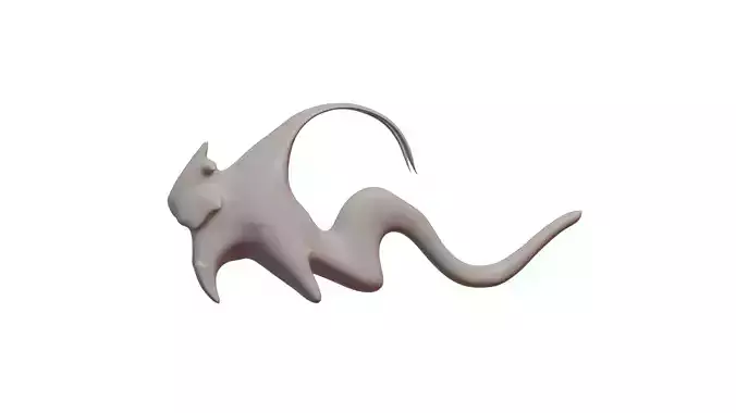 Flashy Cat fluid art sculpture with PBR and HDRI 3D model