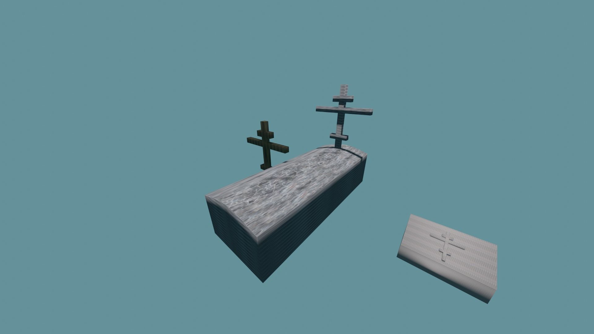 Orthodox Gravestones Low-poly 3D model_1